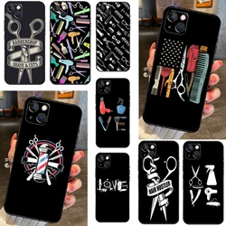 Barber Shop Hair Stylist Tools Case For iPhone 16 12 13 11 14 15 Pro Max Plus X XR XS 13 12 Mini Back Cover Capa