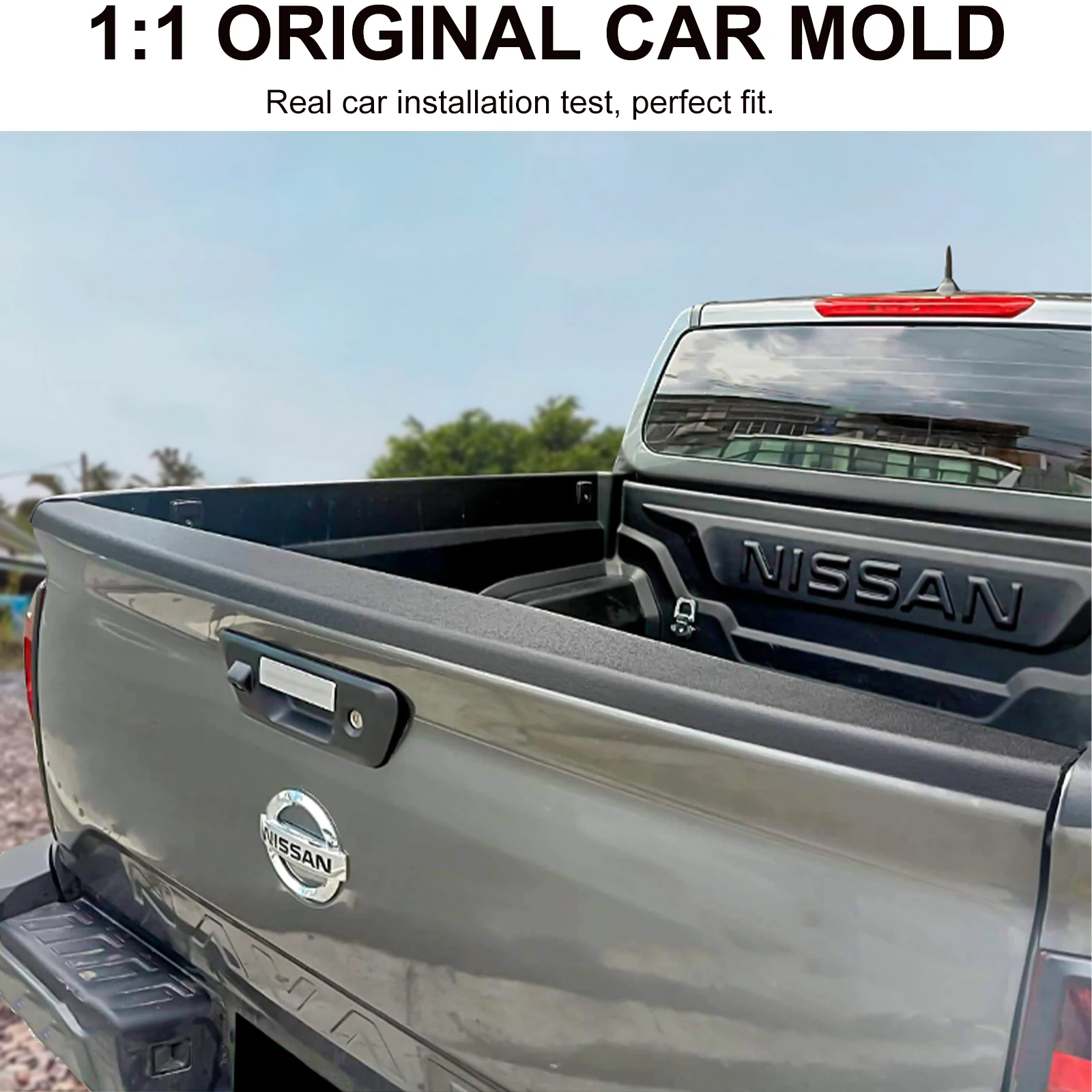 Tailgate Cover Tail Gate Trim For Nissan Navara Frontier NP300 2021- 2025 ABS Rail Guard Cap Protector Car Styling Accessories