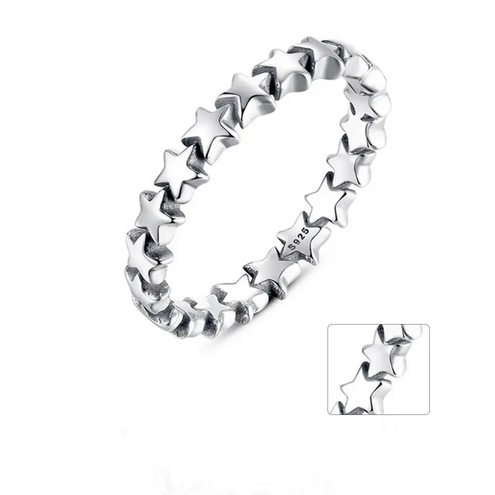 

The Ring Silver Plated Star Womans Sterling Rings Cool for Women Unique Jewelry Miss