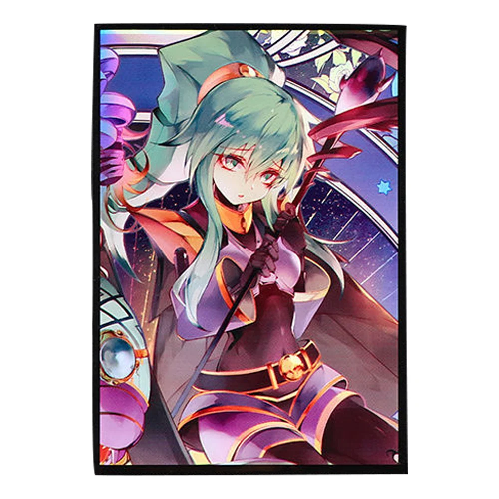 50PCS 63*90mm El-Shaddoll Midrash Anime Card Sleeves Holographic Game Collection Card Protector for YGO Holiday Gift