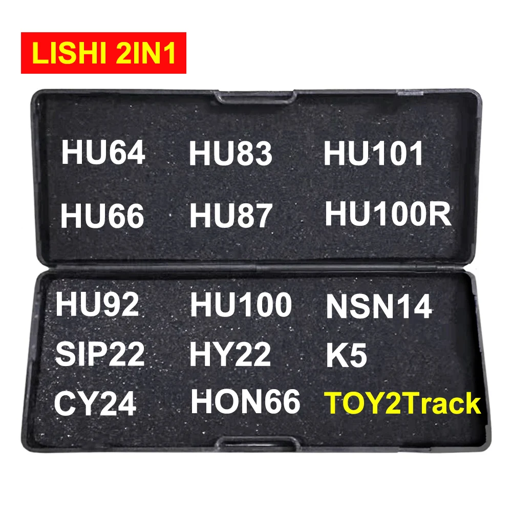 

Lishi 2 in 1 HU64 HU66 HU83 HU87 HU92 HU100 HU101 HU100R HY22 SIP22 HON66 K5 CY24 TOY2Track NSN14 Locksmith 2in1 Tool