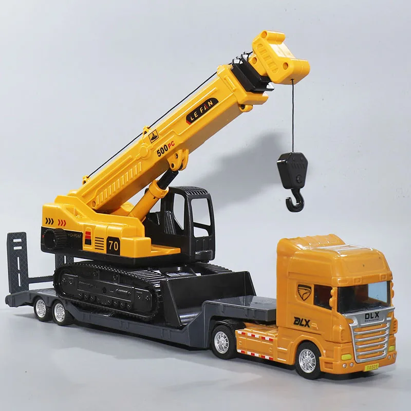 New 1: 50 Plastic flatbed trailer model,engineering transport car toys,excavator roller toys,wholesale