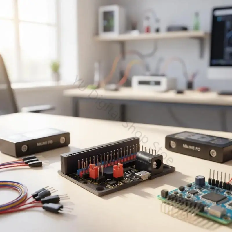 96BA Microsbit Bit Enhanced Development Expansion Board mit Anschlusslayout, Sound-Feedback und Stromzugang für – Detail 3