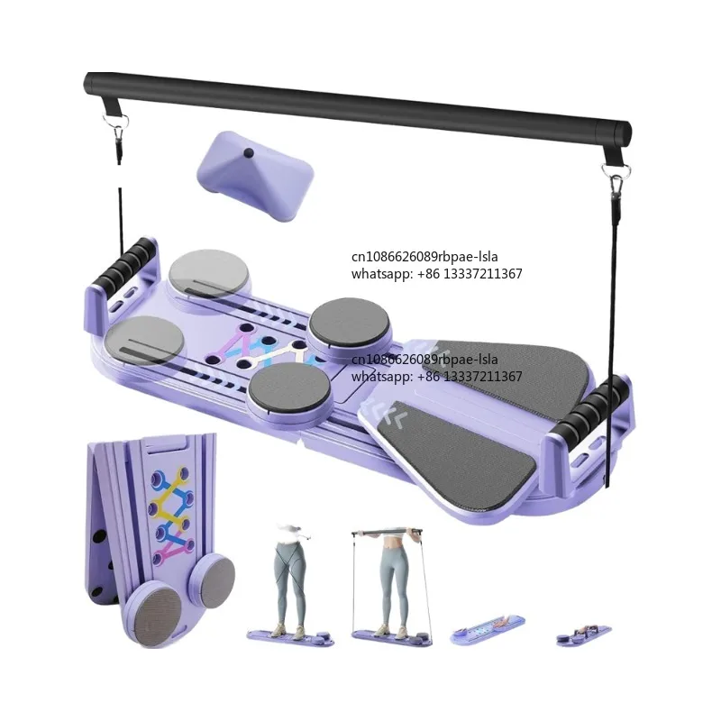 Portable Foldable 6-in-1 Multifunctional Steel Pilates Board Home Workout Pilates Reformers Machine for Women Home Gym Studio
