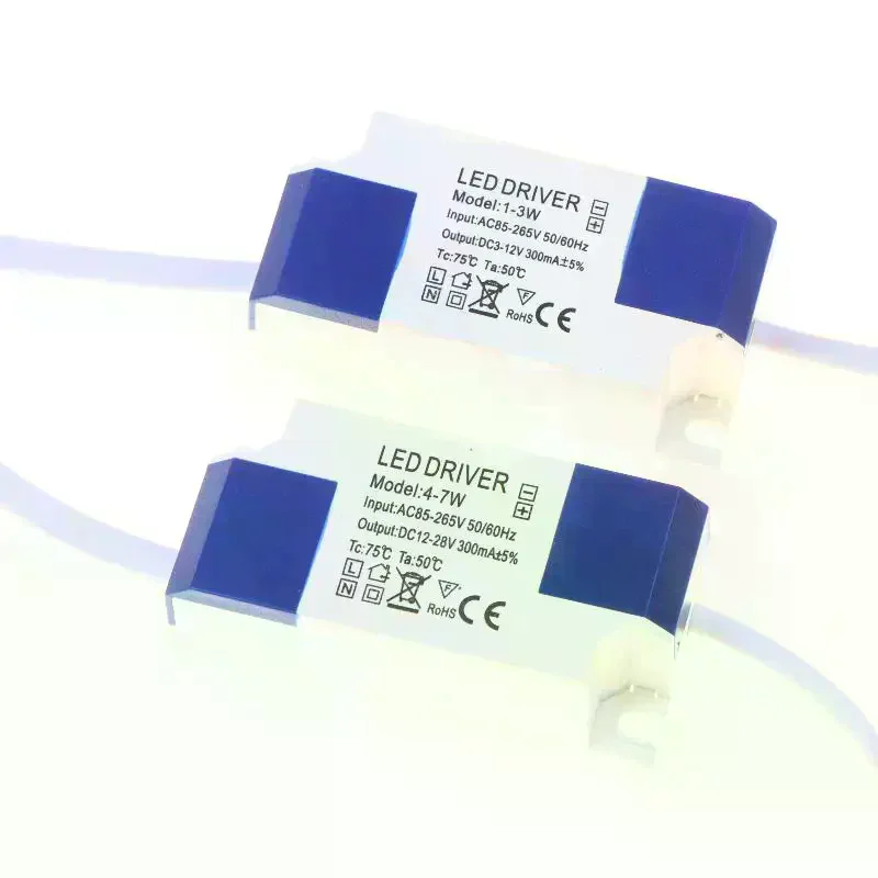1Pcs Lighting Transformer 85-265V Constant Current Non-Isolated External LED Driver 1-3W 3-5W 4-7W 8-12W 12-18W 18-24W 24-36W