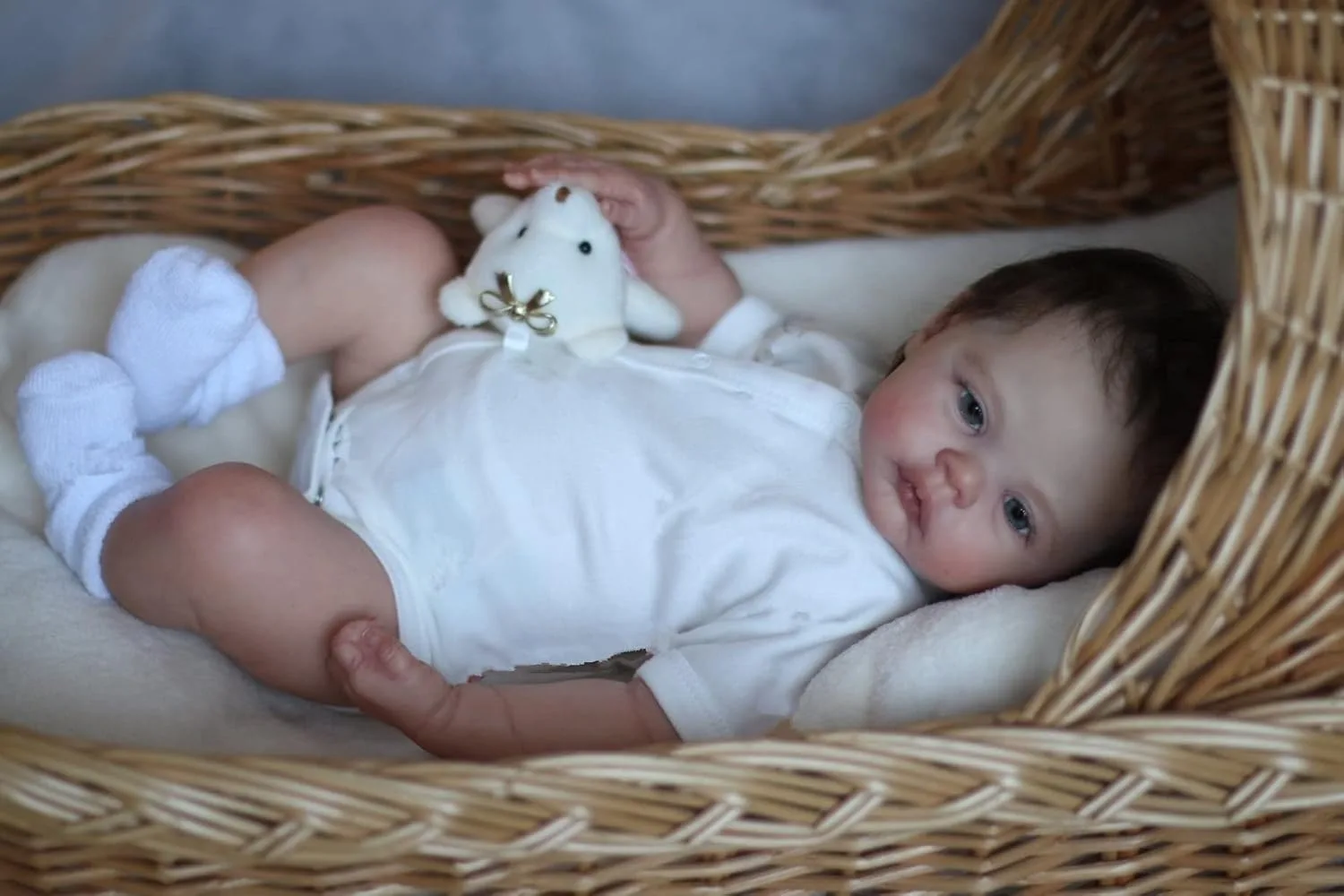 45CM Already Finished Reborn Baby Doll Meadow Awake Baby Handmade 3D Skin with Visible Veins Collectible Art Dolls Bebe Reborn