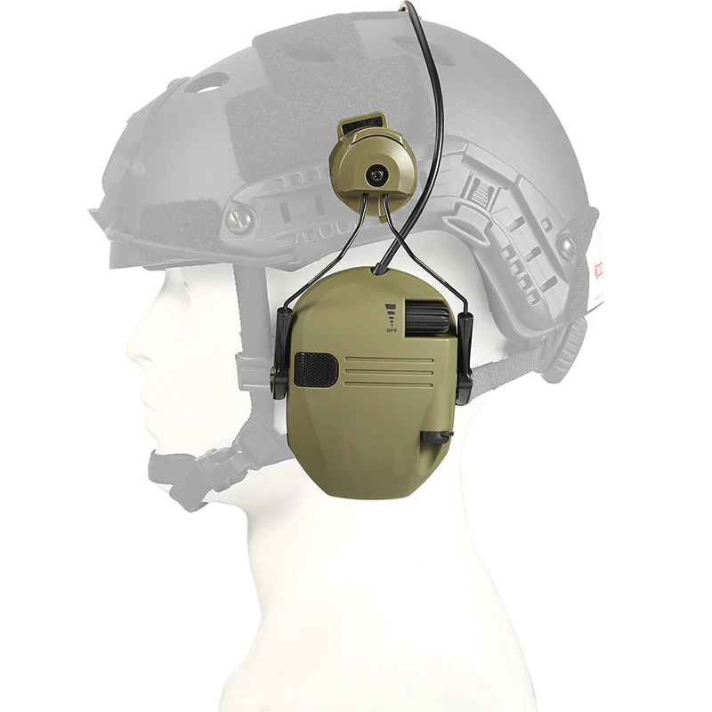 Electronic Active Headset Helmet Mounted Version Hunting Pickup and Noise Reduction Tactical Headset Hearing Protection Earmuf