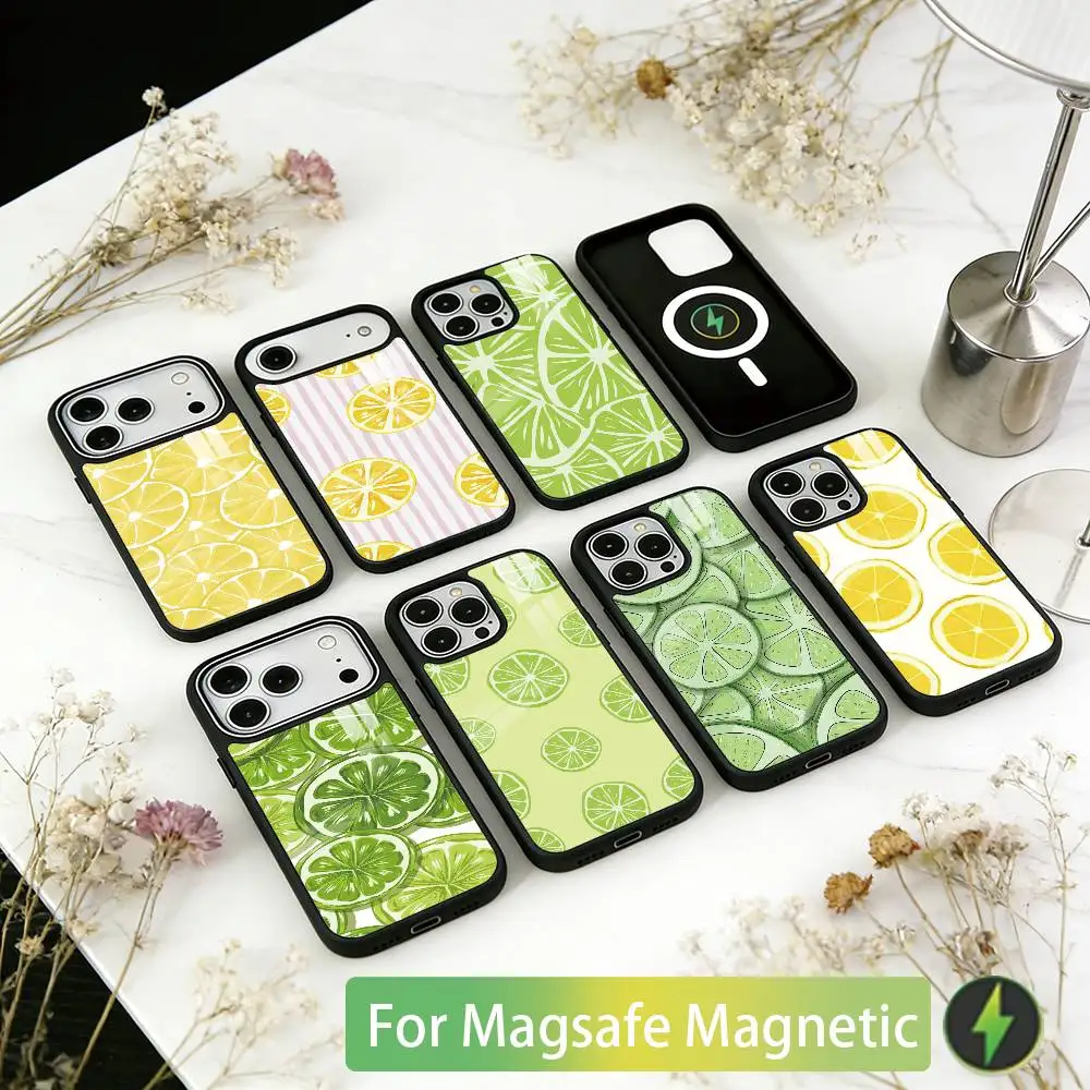 

Lemon Phone Case For iPhone17,16,15,14,13,12,11 Plus,Pro Magnetic with Magsafe Wireless Charging