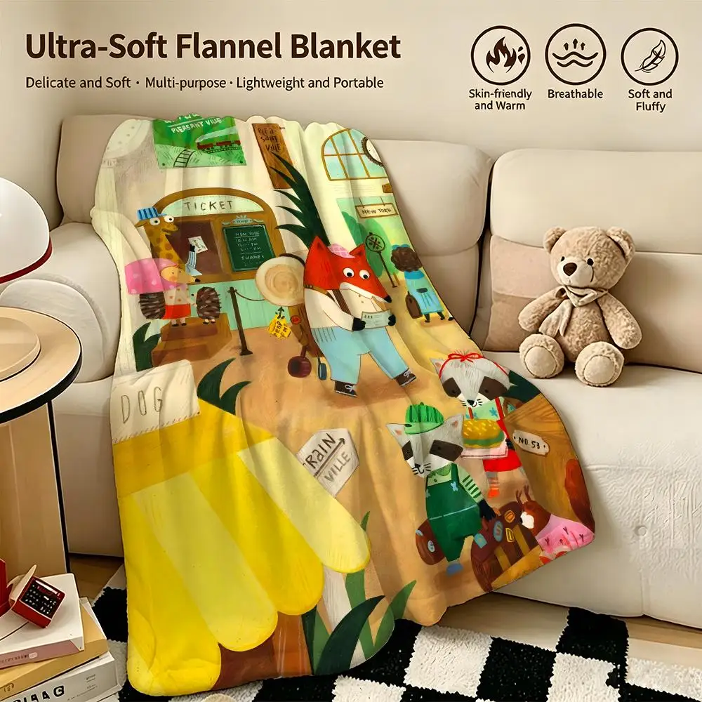 artist H-Hee GYUM KIM-M Throw Warm Soft Flannel Blanket, Multi-use for Sofa Bed Camping Travel Nap