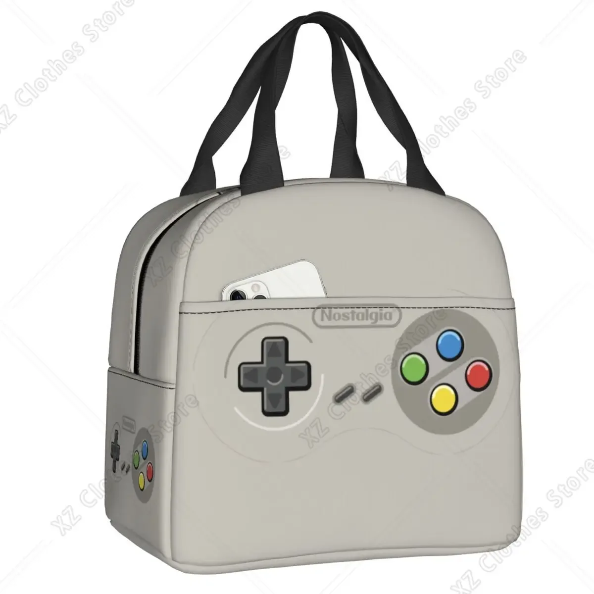 Custom Retro Video Game Turbo Controller Insulated Lunch Bags for Gamer Lover Resuable Thermal Cooler Bento Box Women Children