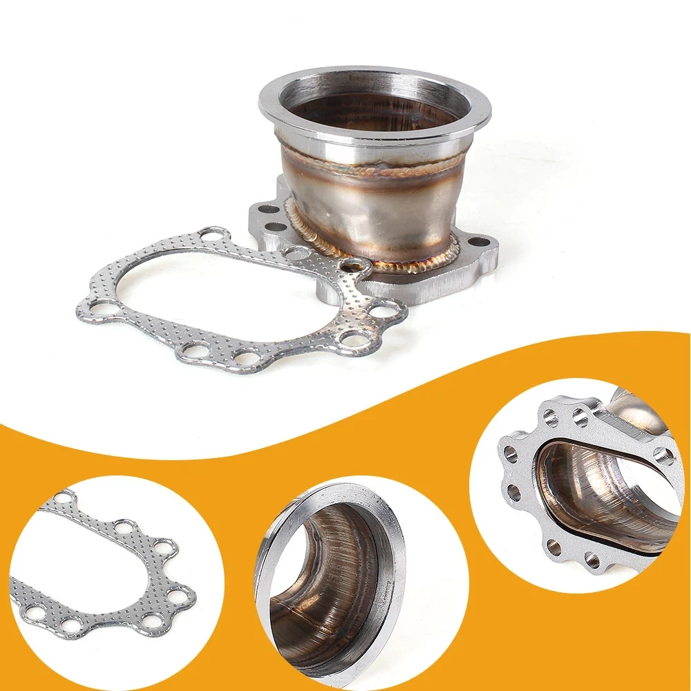 Turbocharger Adapter Flange For T25 T28 GT25 GT28  8 Bolts To 3″ 76mm V Band Turbo Outlet Exhaust Flange Base With Gasket