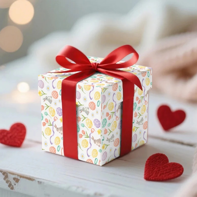 

3/5/10pcs Easter Theme Style Gift Packing Paper Wedding Celebration Cute Cartoon Rubbit Gift Box Packaging Party Supplies