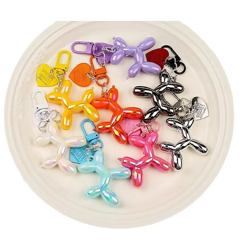 New Punk Candy Color Balloon Dog Keychain For Girls Creative Balloon Dog Phone Chain Women Key Buckle Jewelry Bag Pendant Toys