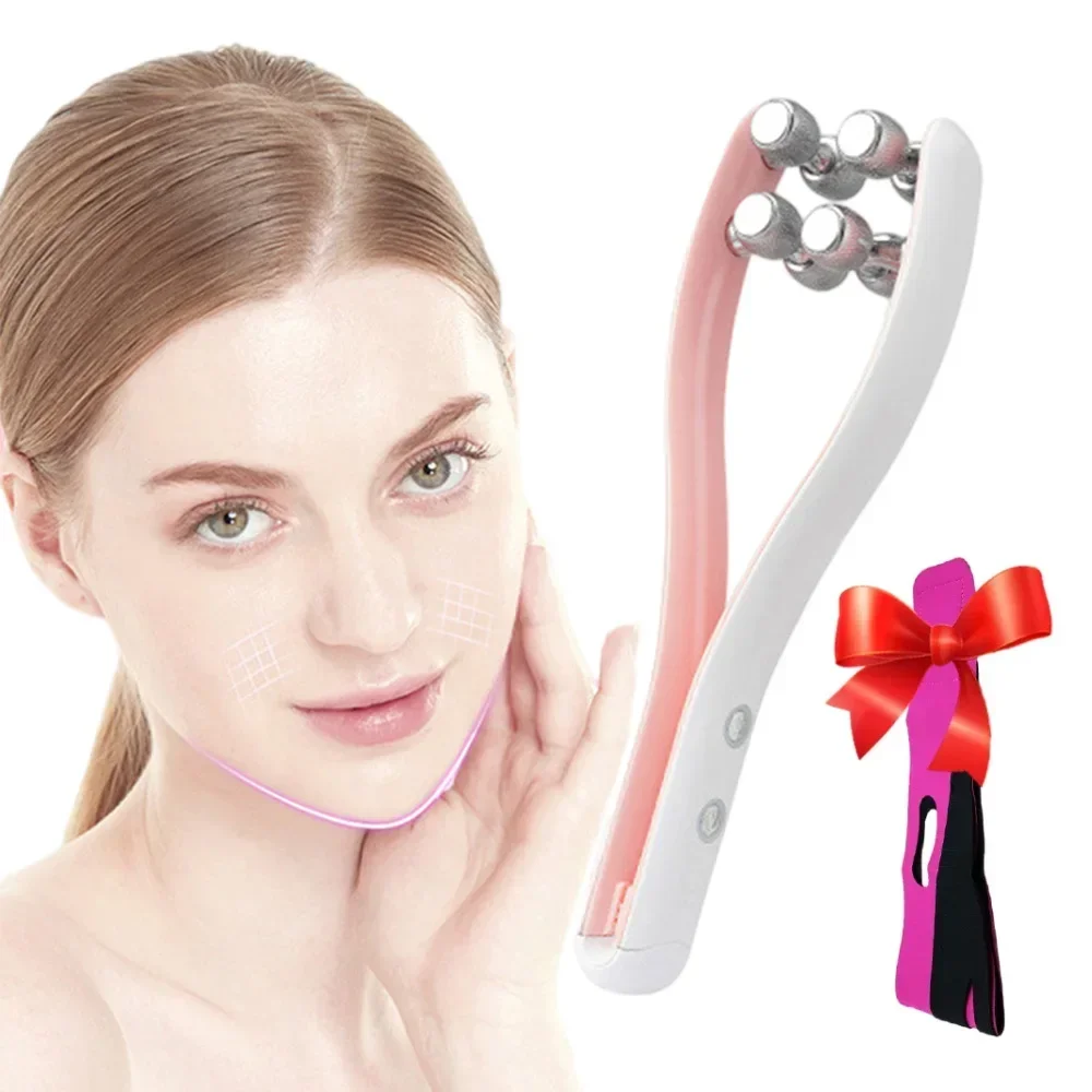 Face Massager Roller Wireless EMS Y Shape Face Lifting Device RF V Face Double Chin Remover Microcurrent Skin Care Home Beauty