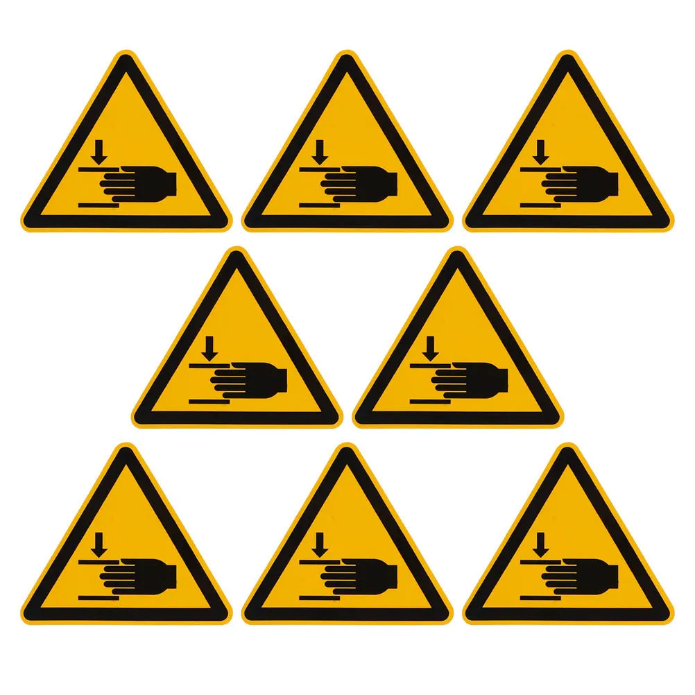 

8 PCS Warning Label Sticker Machinery Adhesive Labels Electrical Stickers Hand Decal