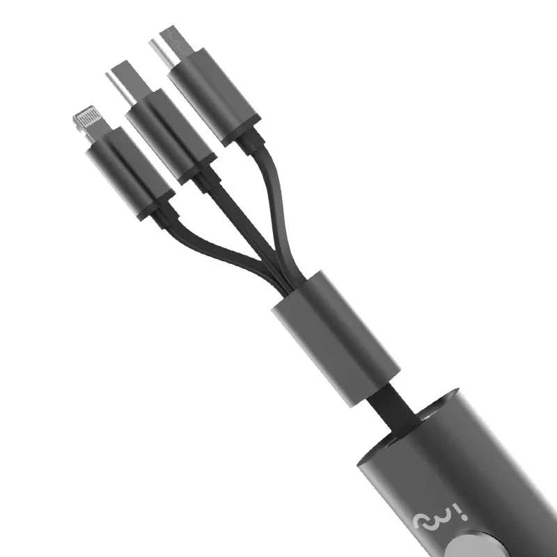 

Three-in-One Data Cable Metal Suitable Storage Type-c Fast Charging Three-in-One Line