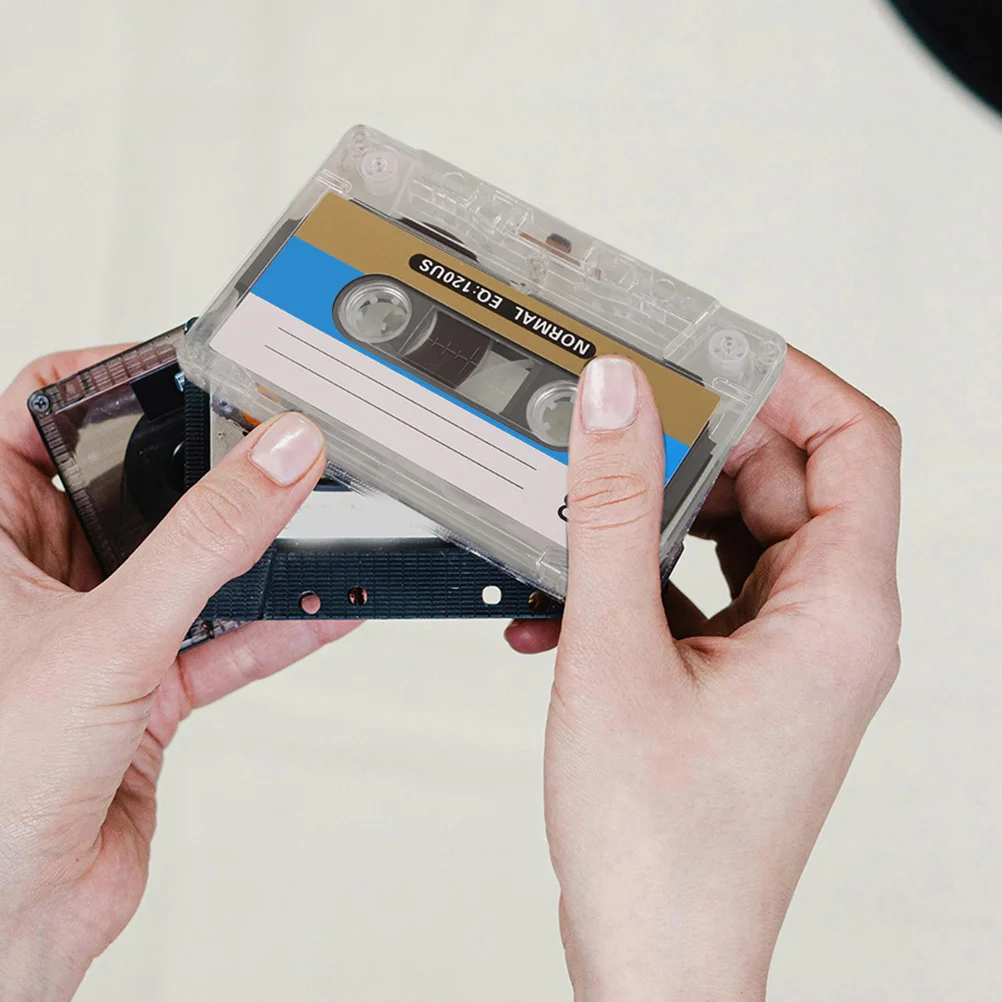 

6Pcs Blank Cassette Tape Recordable 30 Min Transparent Case for DIY Voice Recording Speech Music Party Tape Dictating Machines