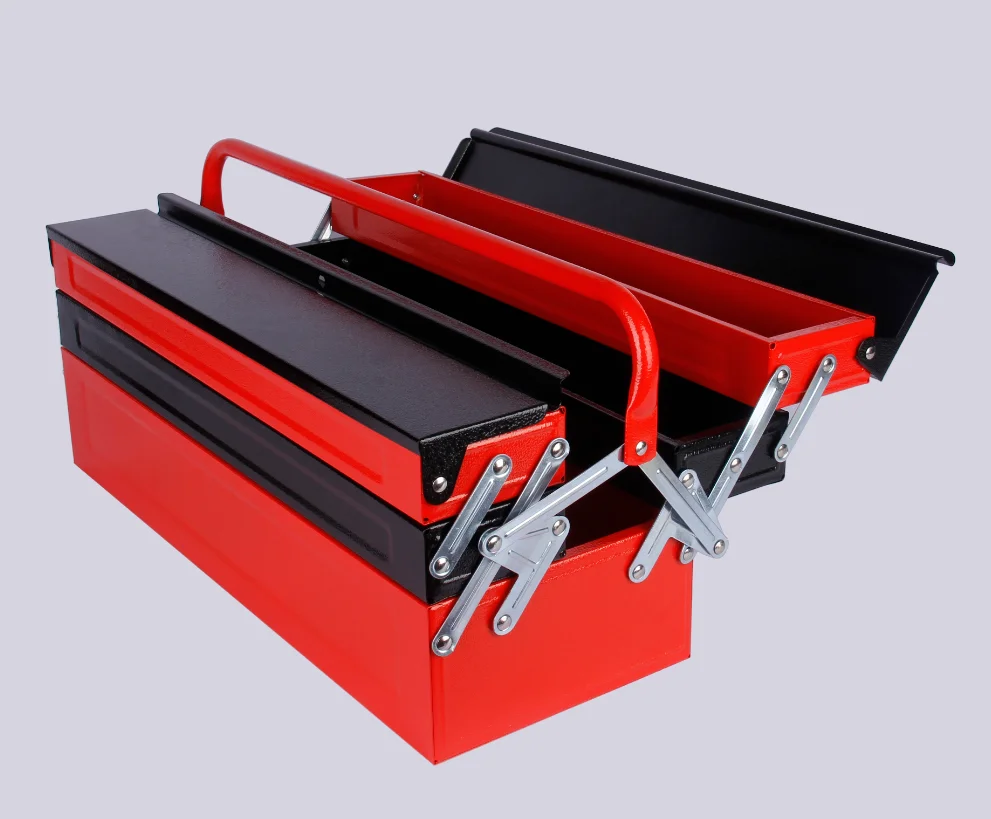 CE Certified 3-Layer Iron Cantilever 22-inch 5-Tray Waterproof Shockproof Dustproof Strong Durable Hardware Storage Tool Box