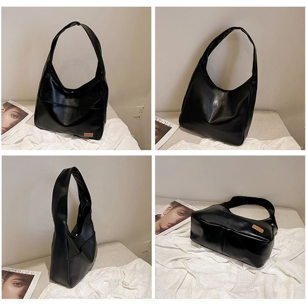 Large Capacity Leather Tote Bag Women\'s New Trendy Shoulder Bag Simple Versatile Commuter Bag Fashion Student Handbag Bucket Bag