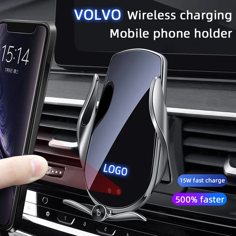 

For Volvo XC40 XC60 XC90 S60 S90 V60 V90 Wireless Charging Magnetic Car Phone Holder Base Charger Auto Accessories For iPhone