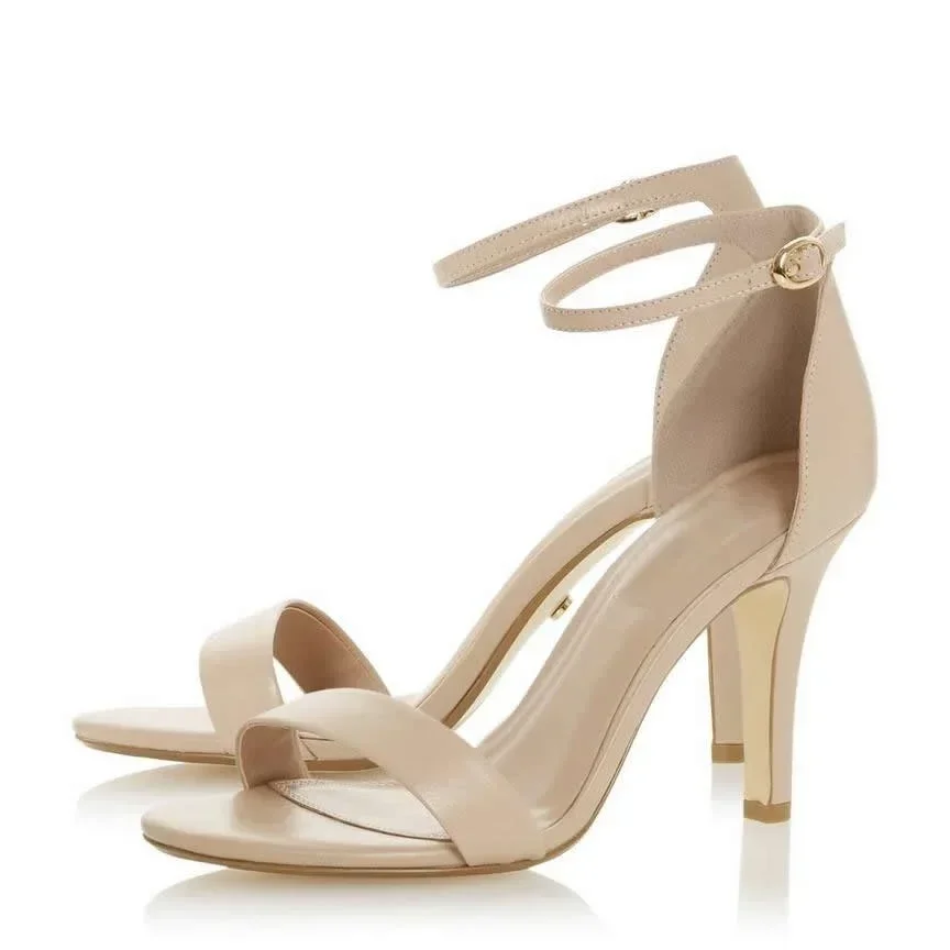 Women Sandals Summer Sexy Open Toe Ankle Strap High Heels Ladies Shoes Buckle Strap Sandal 9cm Mid Thin Heel Party Wedding Shoes