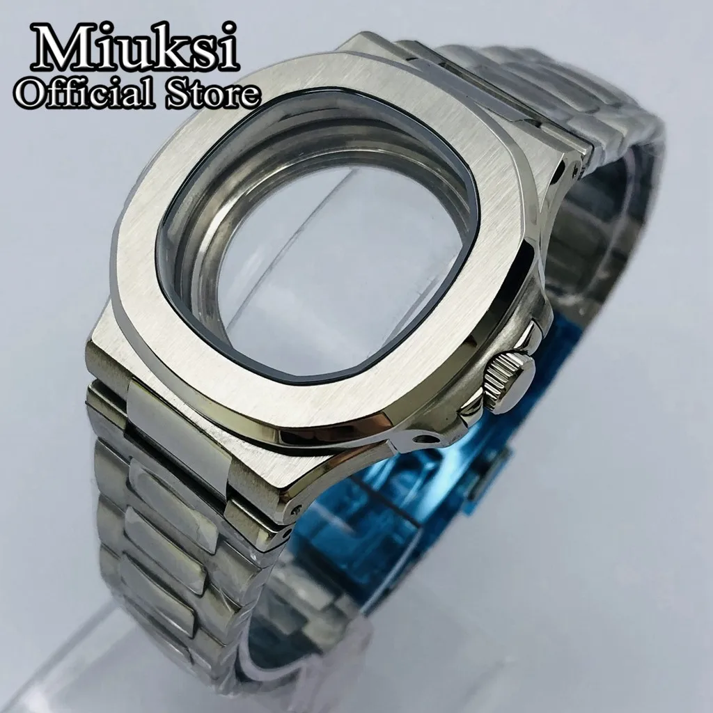 Miuksi 40mm silver black gold watch case sapphire glass fit NH35 NH36 ETA2824 2836 Miyota8215 Mingzhu DG2813 3804 PT5000movement image 3