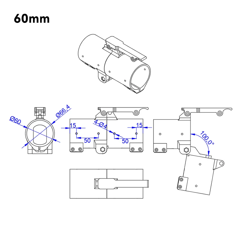 RJX 80/70/60 مللي متر Dro ne للطي الذراع عرضية ثابتة الإفراج السريع موصل ألياف الكربون مشبك أنابيب الكربون