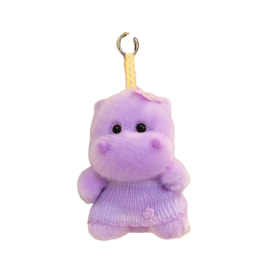 

Плюшевый брелок-хиппо из ПП-хлопка, реалистичная мягкая игрушка-хиппо, милые плюшевые украшения, 15 см, фиолетовый плюшевый хиппо-игрушка