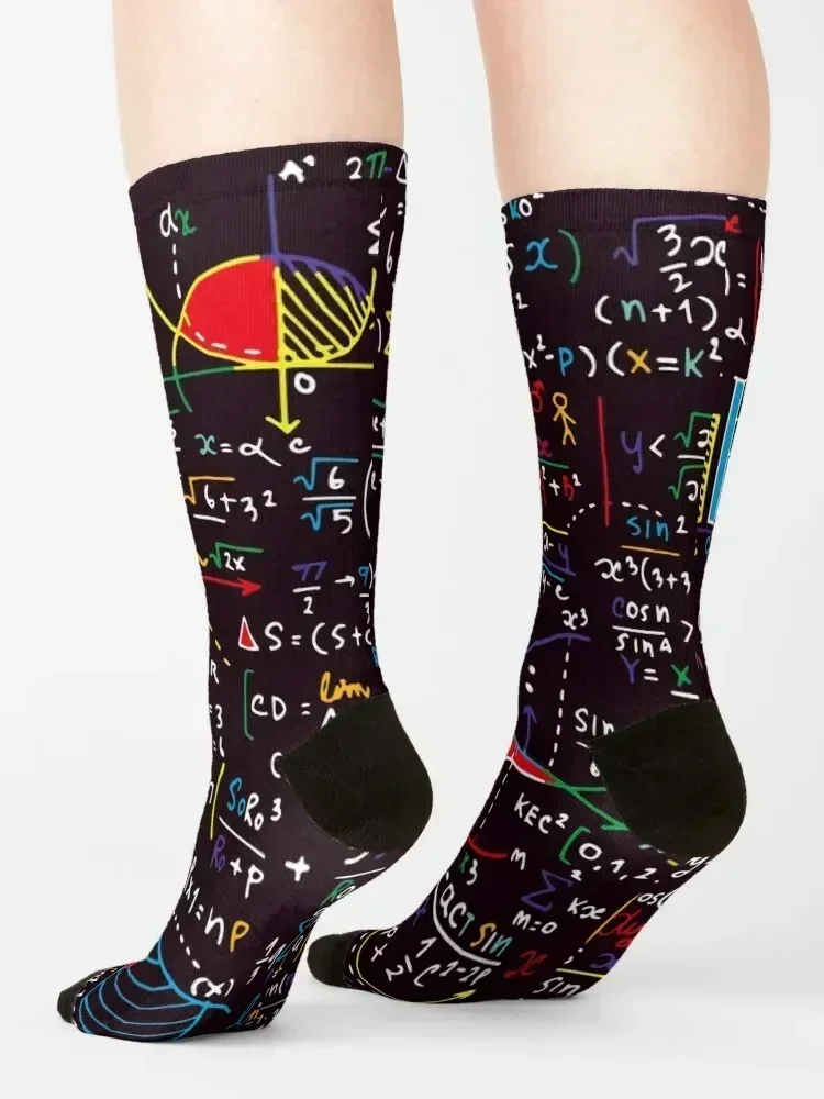 Colorful Math Design Socks Stockings man halloween japanese fashion golf Ladies Socks Men's