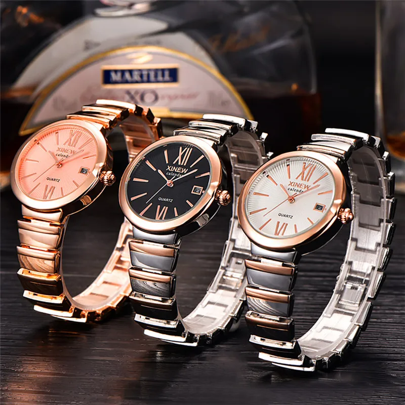 Relojes femeninos a la moda para niñas, relojes de marca grande para Mujer, banda de aleación Simple con fecha, Reloj de cuarzo para regalos, Reloj para Mujer 2026