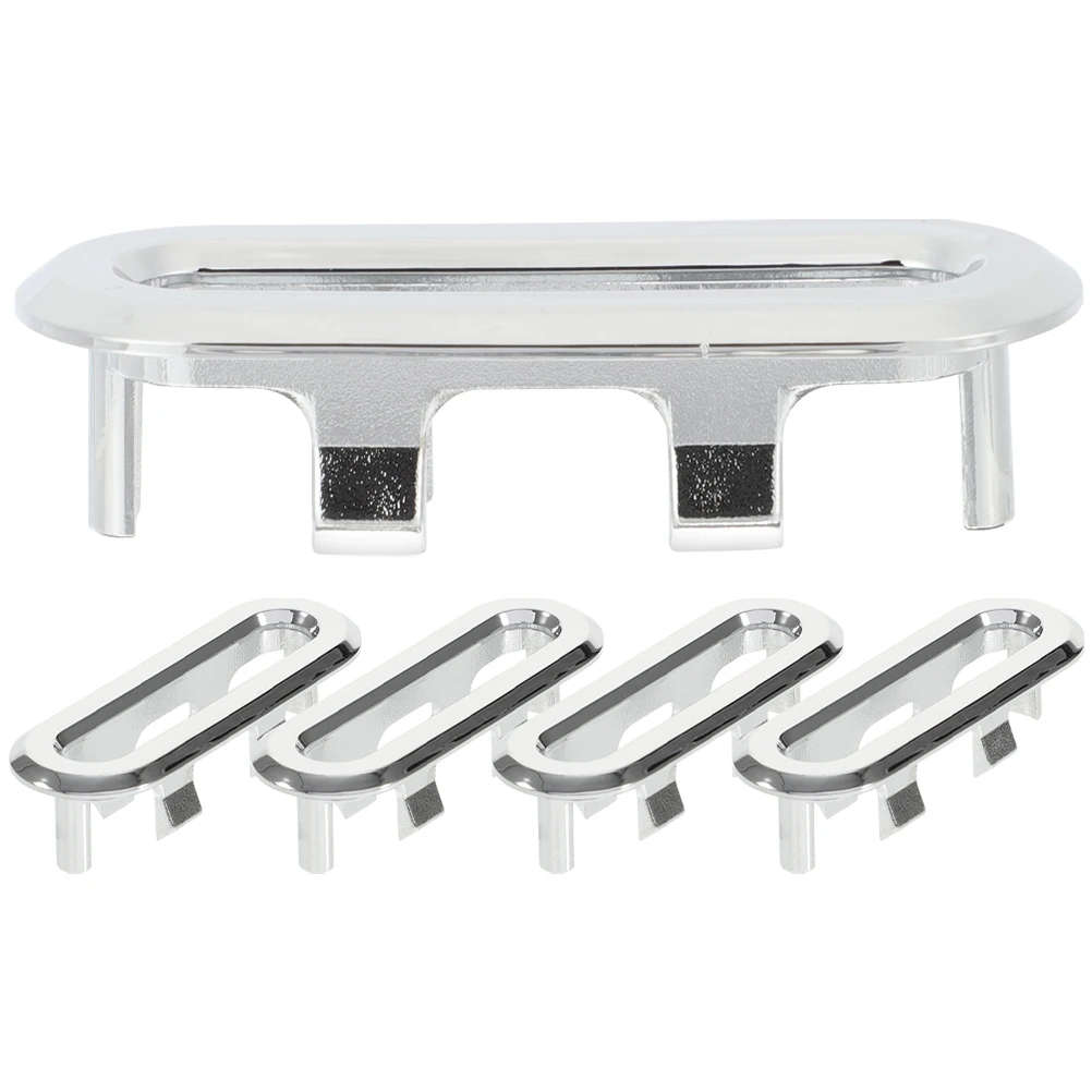 

5pcs Oval Sink Overflow Cover ABS Plastic Replacement Basin Overflow Ring Easy Install Smooth Surface Sturdy Durable Drain