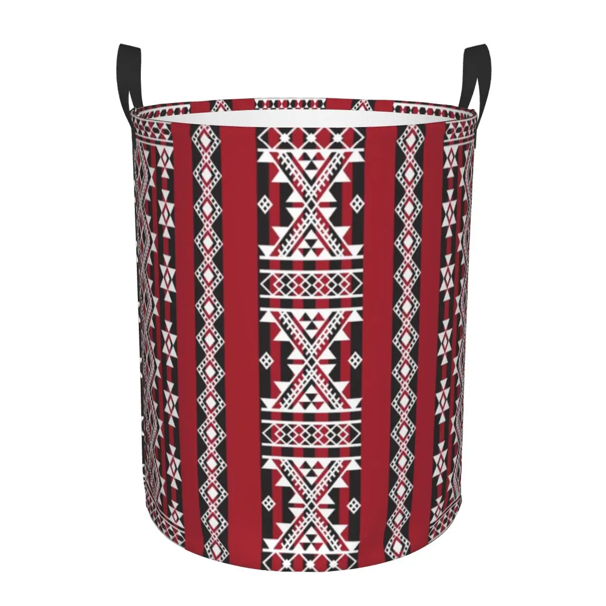 Red Kabyle Carpet Pattern Laundry Basket Collapsible Geometry Geometric Clothing Hamper Toys Organizer Storage Bins