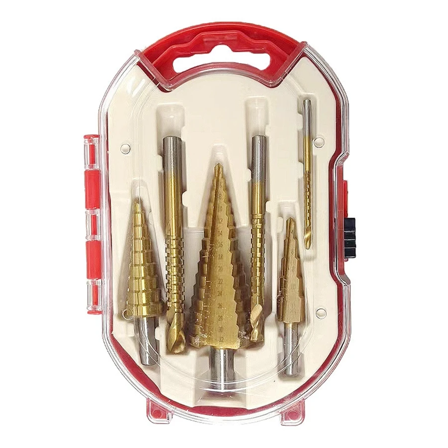 

6Pcs Step Drill Bit Saw Drill Bit Set Titanium Milling Cutter 4-12 4-20 4-32mm 3 6 8mm For Woodworking Metal Core Hole Opener