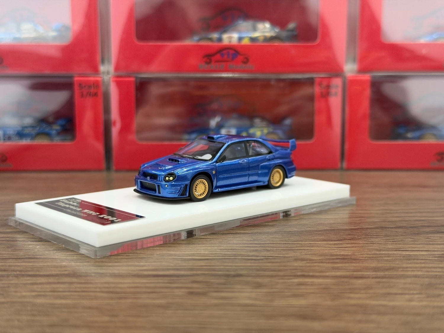 VIP-Modell 1/64 Impreza WRC, blaue Farbe, Kunstharzmodell, CarIn 2025, Sammlung, Geschenkskala