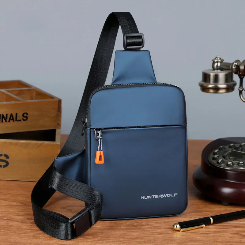 Trendy Men's Shoulder Chest Bag Oxford Cloth Crossbody Single Shoulder Bag Casual Diagonal Day Tide Small Square Bag for Men
