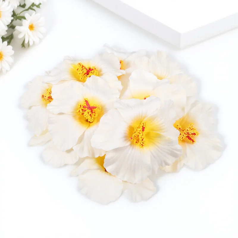 

10 Pcs Artificial Hibiscus Flower Fake Hawaii Hawaiian Faux Flowers Eva Arrangement Tropical