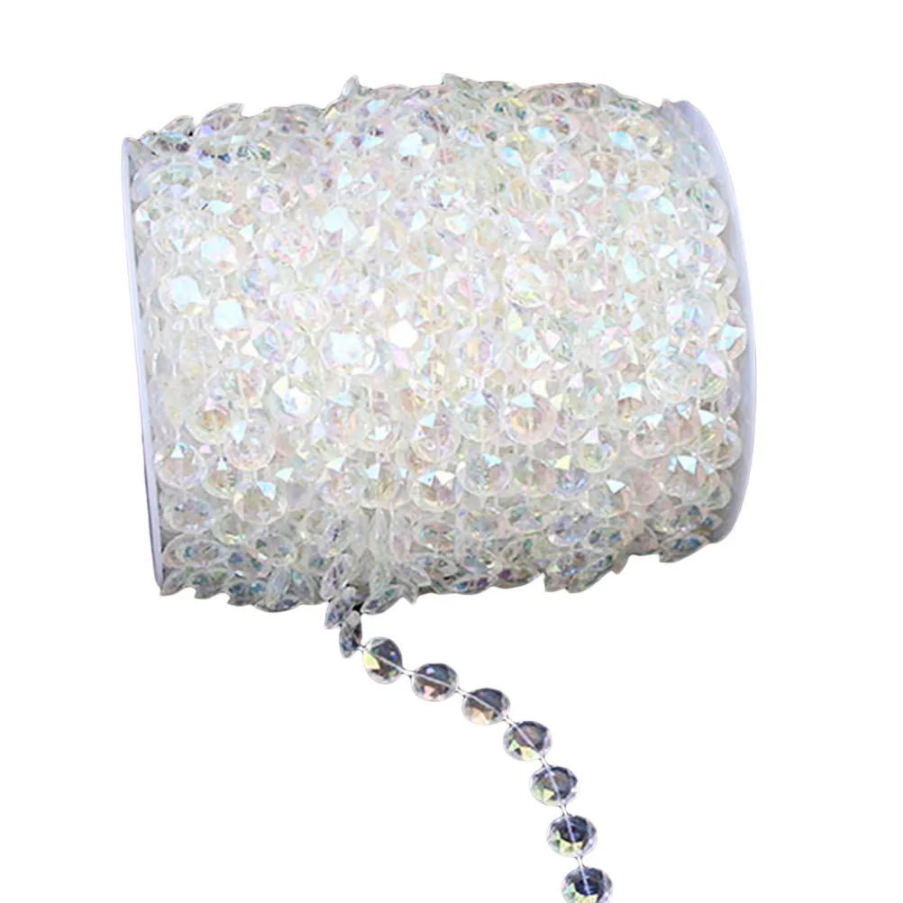 10M Clear Octagonal Acrylic Beads String for DIY Crystal Curtain Wedding Decoration Chandelier Suncatcher Rainbow Light - view 3