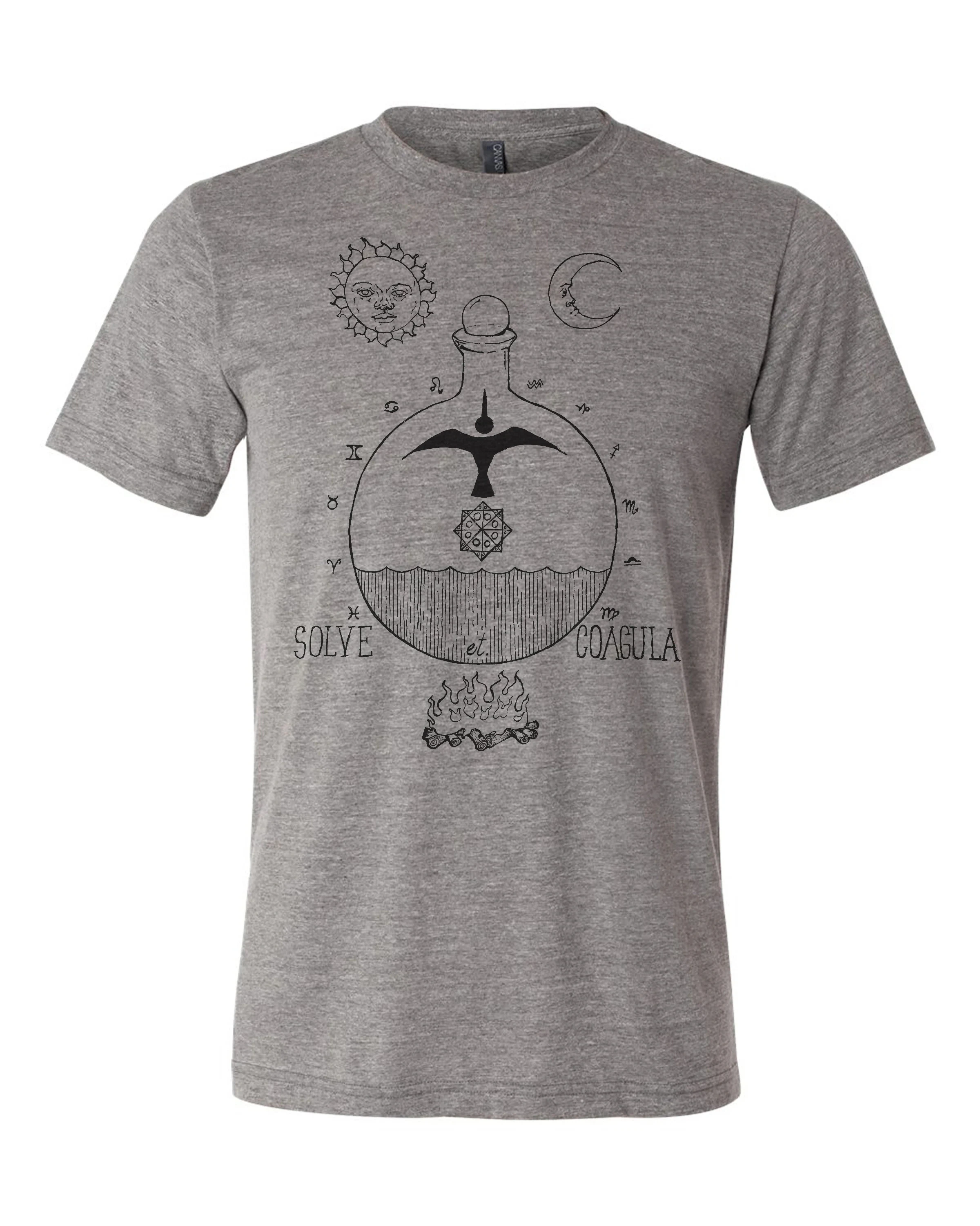 Triblend Alchemy Shirt: Solve Et Coagula Occult Design Graphic T Shirts Retro Streetwear Crew-neck Short-sleeved Men's T-shirt
