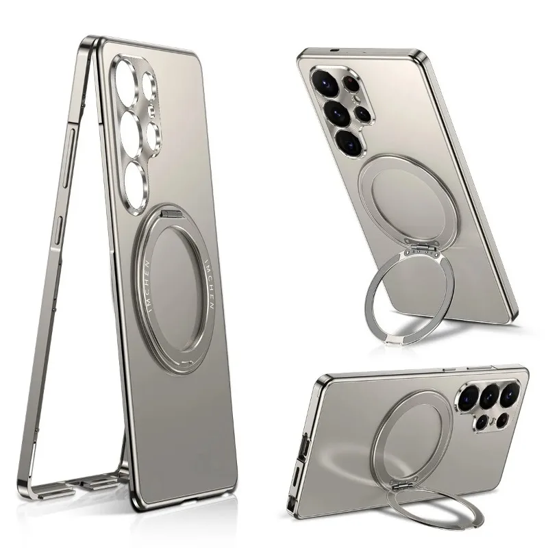 

New product 360 ° Rotary bracket Business Advanced for Samsung S25/S24 Ultra Case Metal Magnetic Anti-fall protection cover