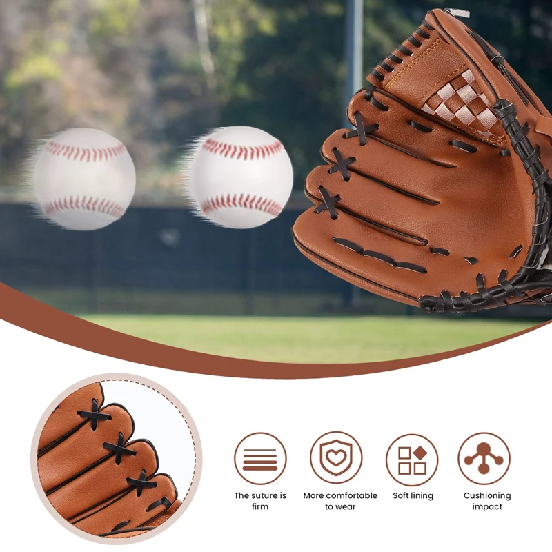 Top!-Sports 2 Colors Baseball Glove Softball Right Hand For Adult Train