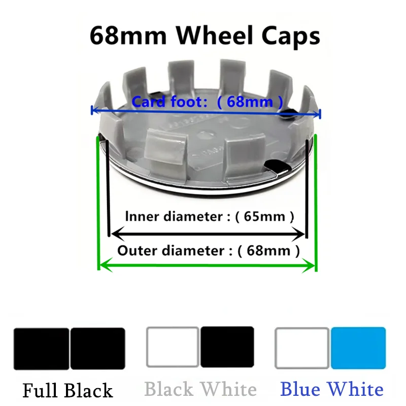 Biomar Labs 4x Alloy Wheel Centre Caps For BMW - 68mm, Silver, Compatible With Multiple Series (CB 24)