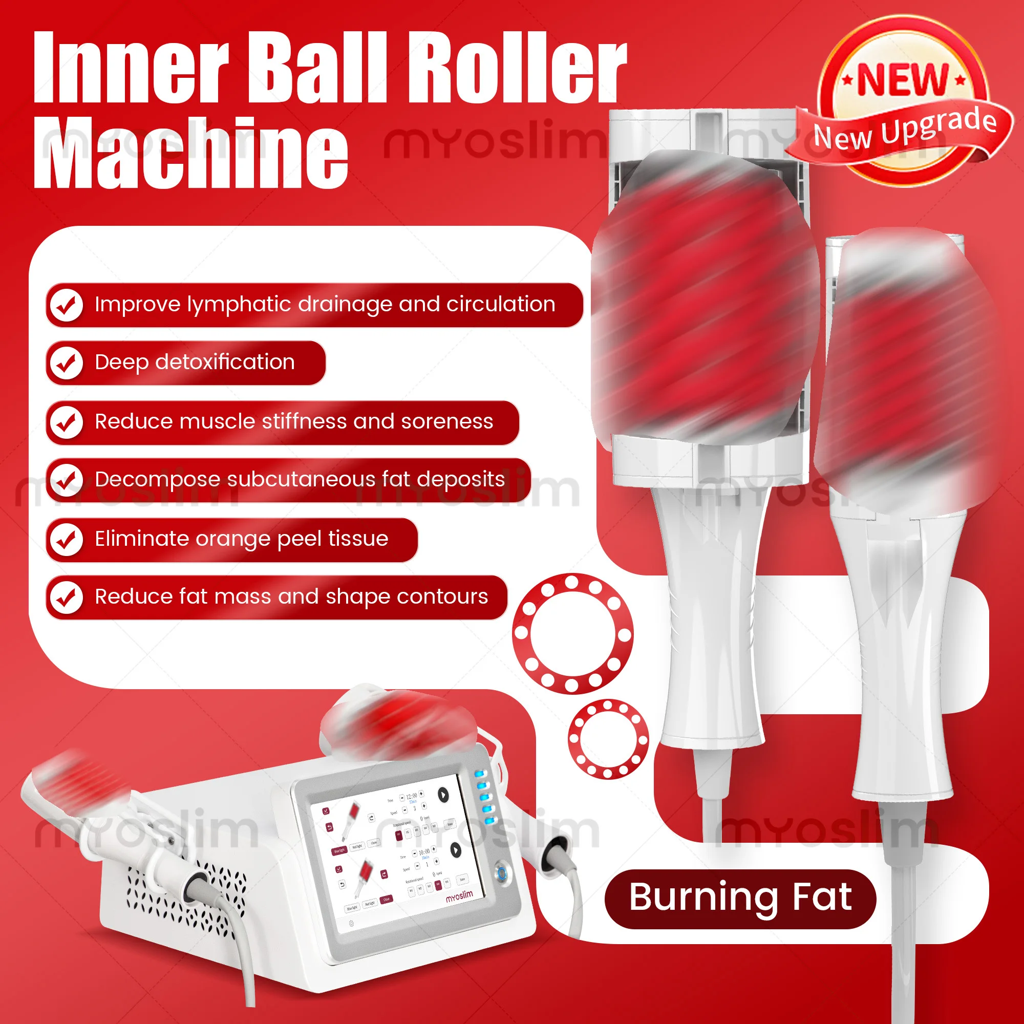 

Inner Ball MYOslim Machine 2 Handles Massage 40K Compression Micro-vibration Vacuum 5D Weight loss Beauty Machine