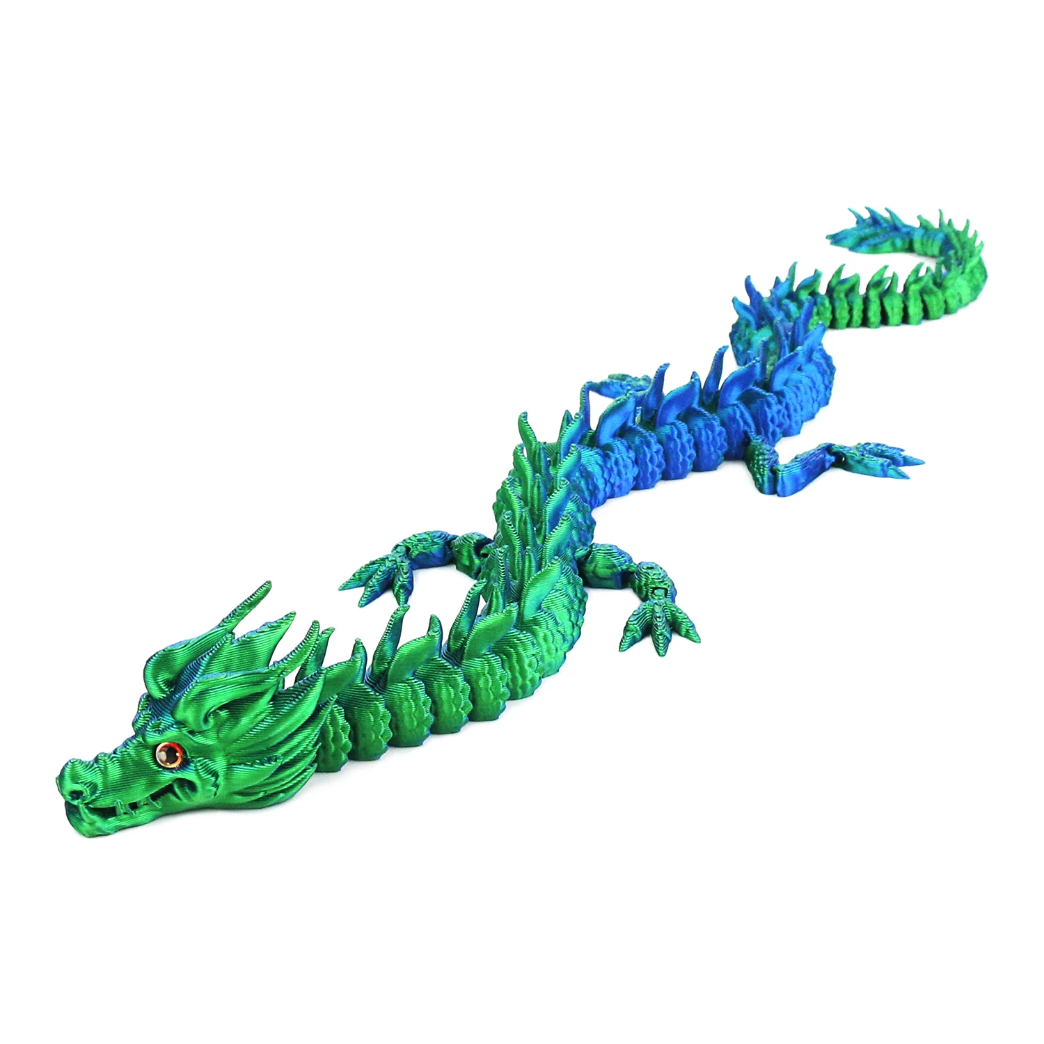 3D Printed Dragon Rotatable Articulated Dragons Western Style Crystal Dragon With artificial eyeballs Desktop Ornament Gifts