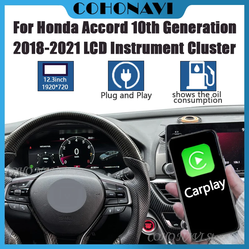 Digital Cluster Odometer Screen For Honda Accord 10th Generation LCD Instrument Panel Virtual Cockpit Speed Meter with carplay