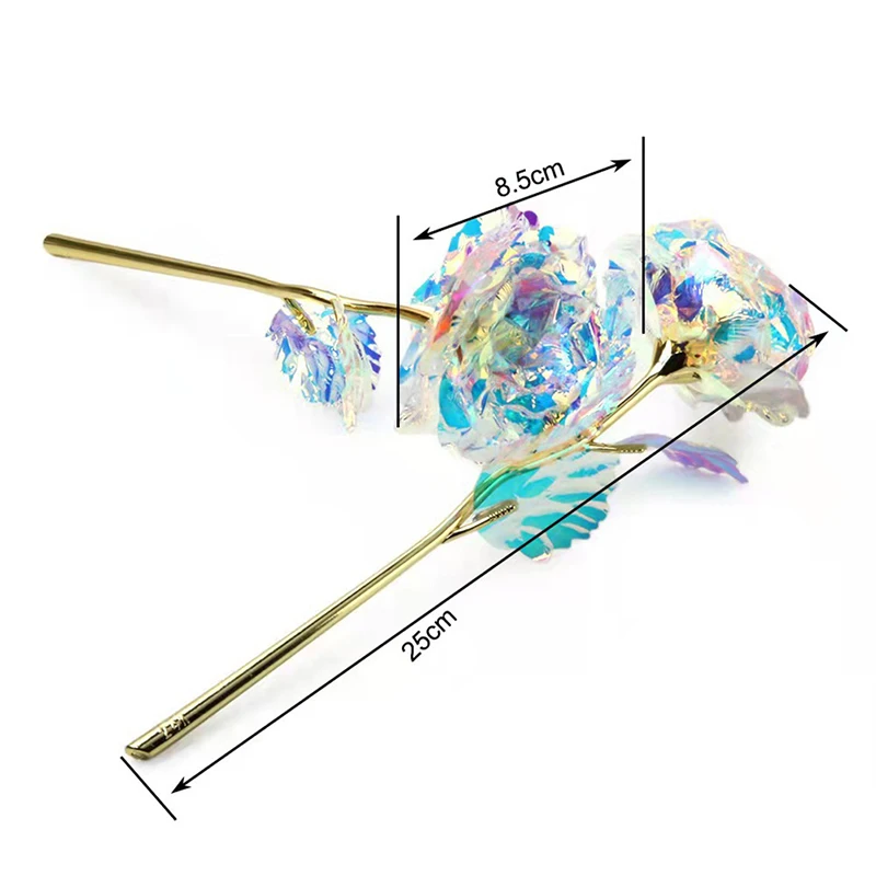 Galaxy Rose Eternal 24K Gold Flower Foil luminous Artificial Roses Valentines Day Gift Beauty Golden Flowers for Wedding Decor