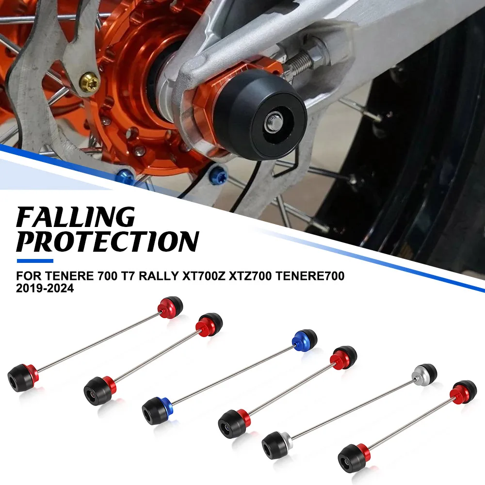 

FOR Yamaha Tenere 700 T7 Rally XT700Z XTZ700 Tenere700 2019 2020 2021 2022 2023 2024 Front wheel frame slider Rear Axle Sliders