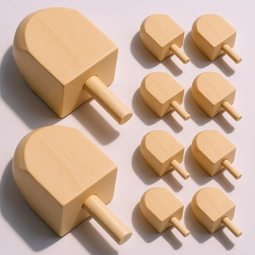 

10 шт. деревянных волчков для Хануки, неокрашенные заготовки для поделок, деревянные вращающиеся игрушки для творчества, для вечеринки в честь Хануки, раскрась свой волчок