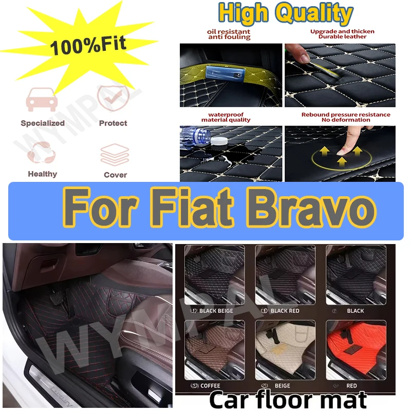 

Роскошные автомобильные коврики для Fiat Bravo 2008 2009 2010 2011 2012, автоматические подушечки для ног, автомобильный ковер, аксессуары для интерьера