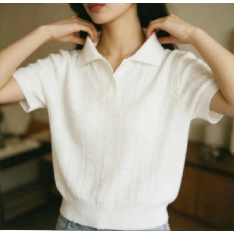 

Summer Women's Soft Ice Silk Tee Breathable Elastic for Home Relax Park Stroll and Casual Date