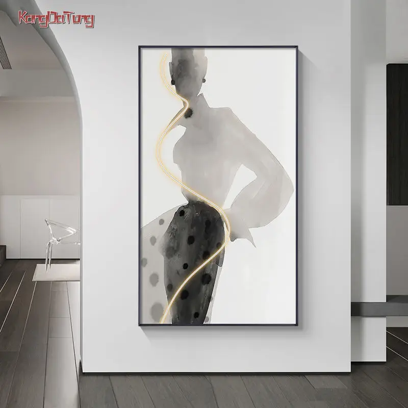 Modern Black And White Character Art Interior Painting For Living Room Study Dining Room Room Bedside Wall Lamp Floor Decoration